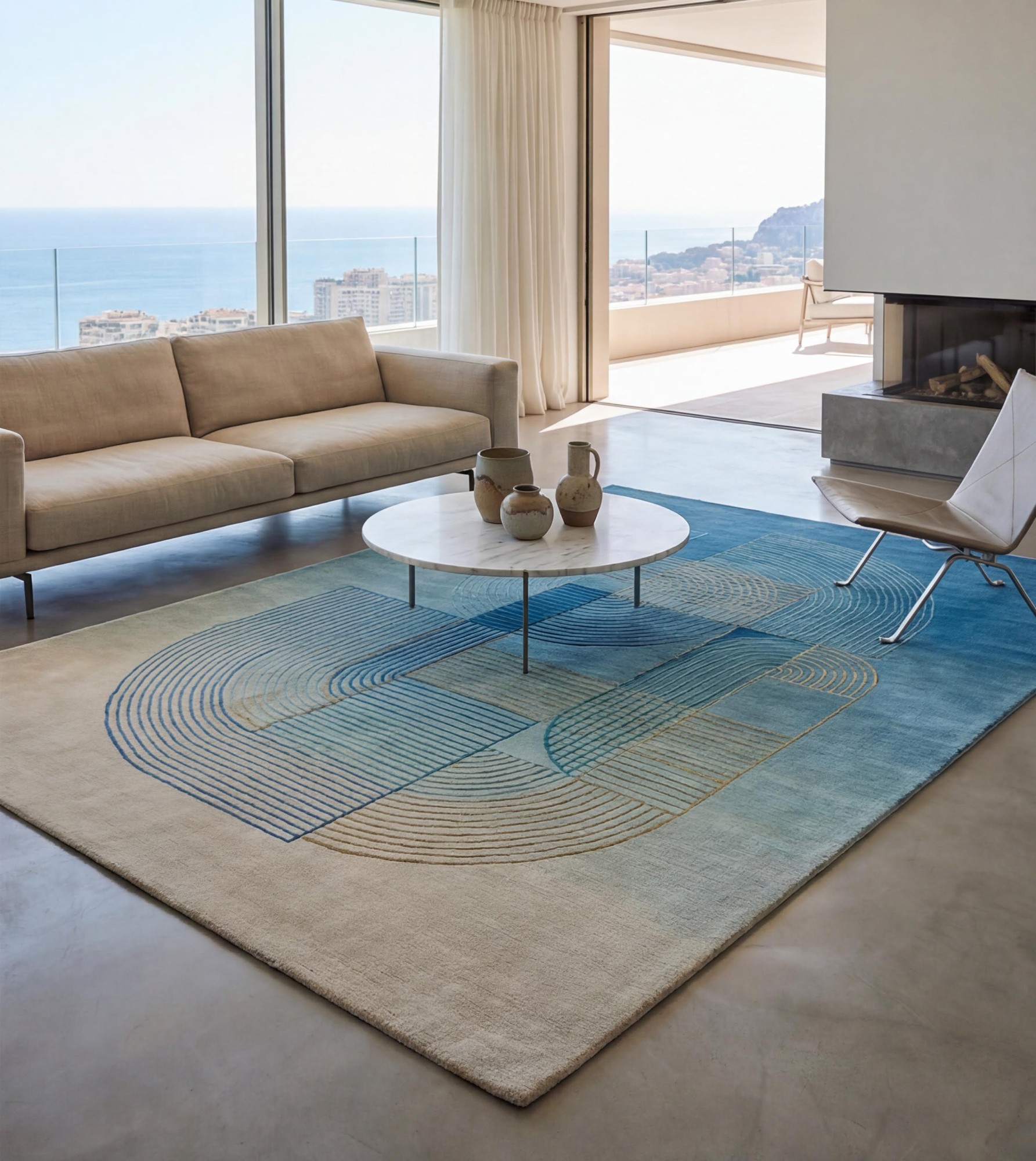 Blue Monolith Designer Rug