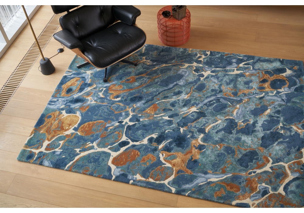 Marble Viscose / Wool Hand-woven Abstract Luxury Rug | Size: 250 x 350 cm