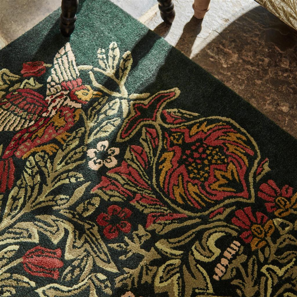 Bird Green Designer Rug | Size: 250 x 350 cm