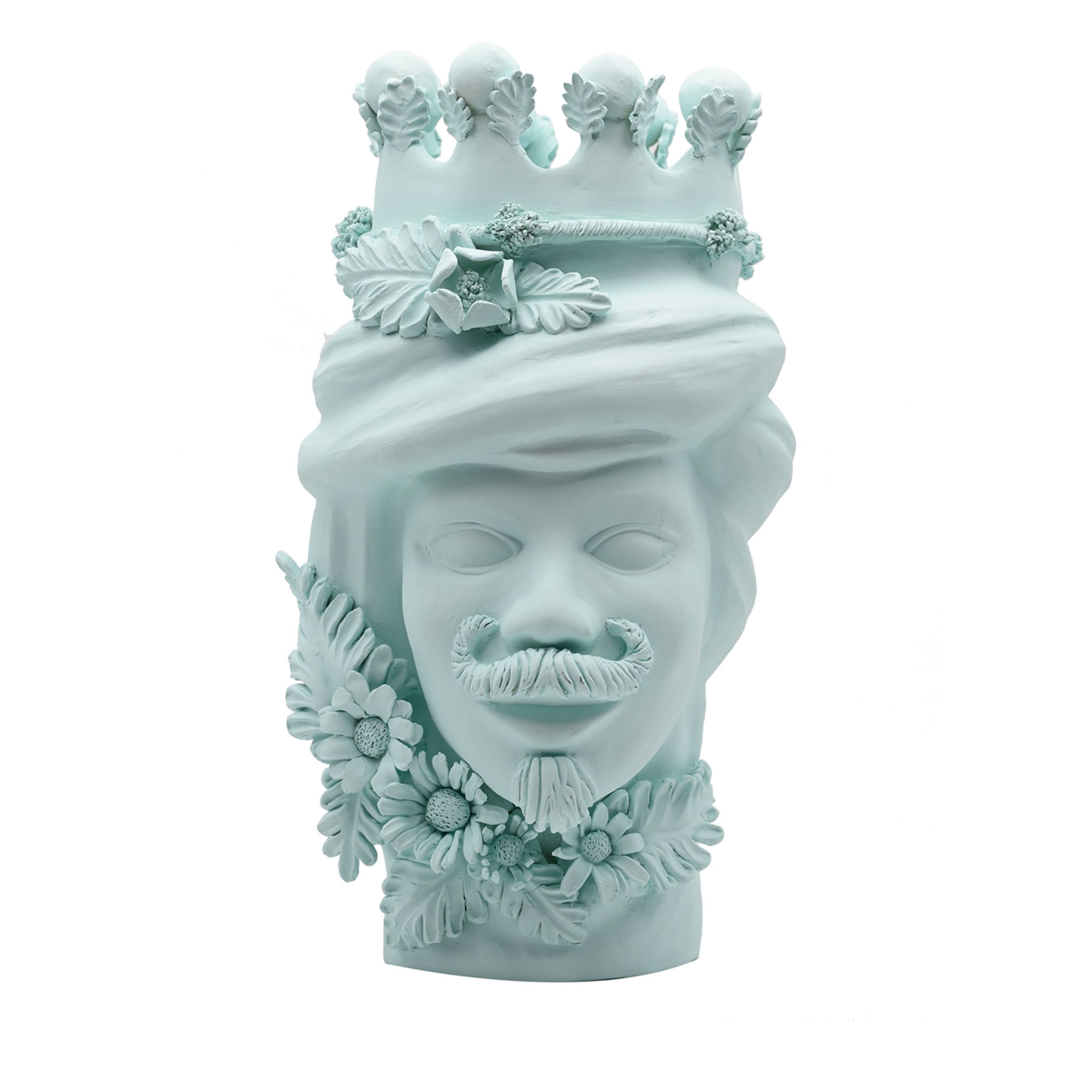 Moor's Head Sculpture in Sky Blue