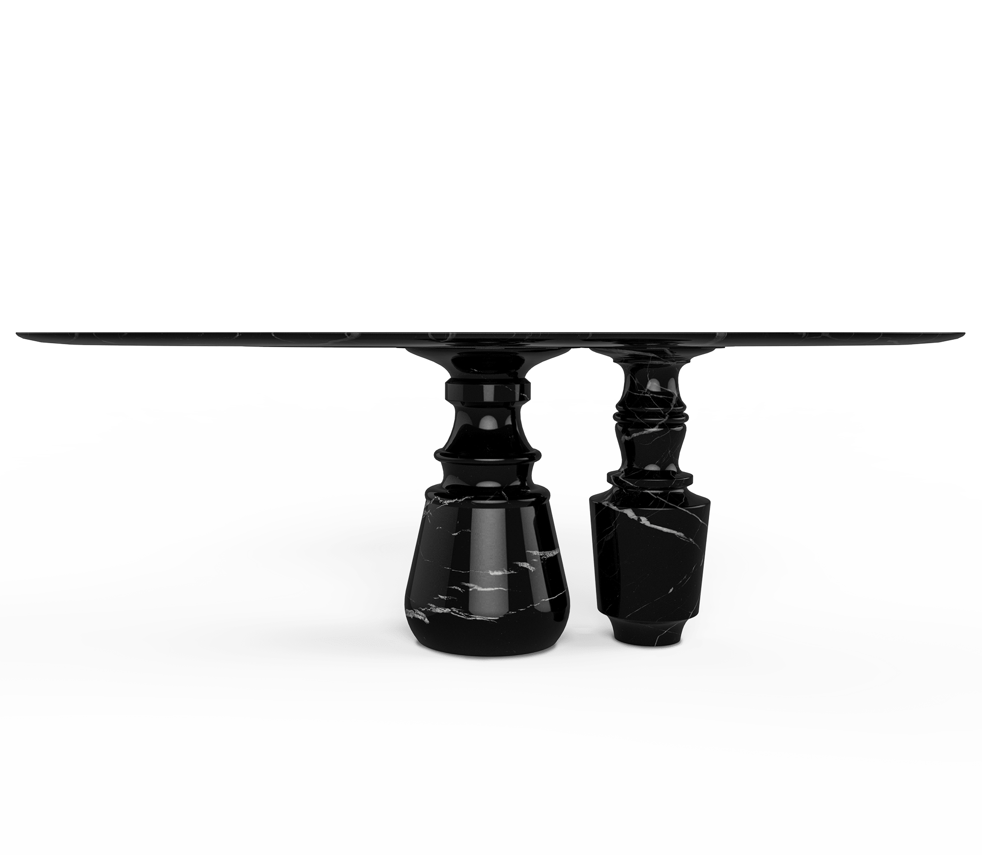Obsidian Oval Marble Dining Table