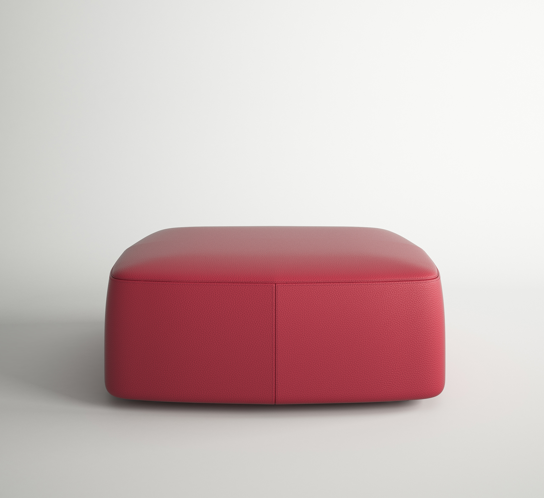 Ginger Red Square Pouf