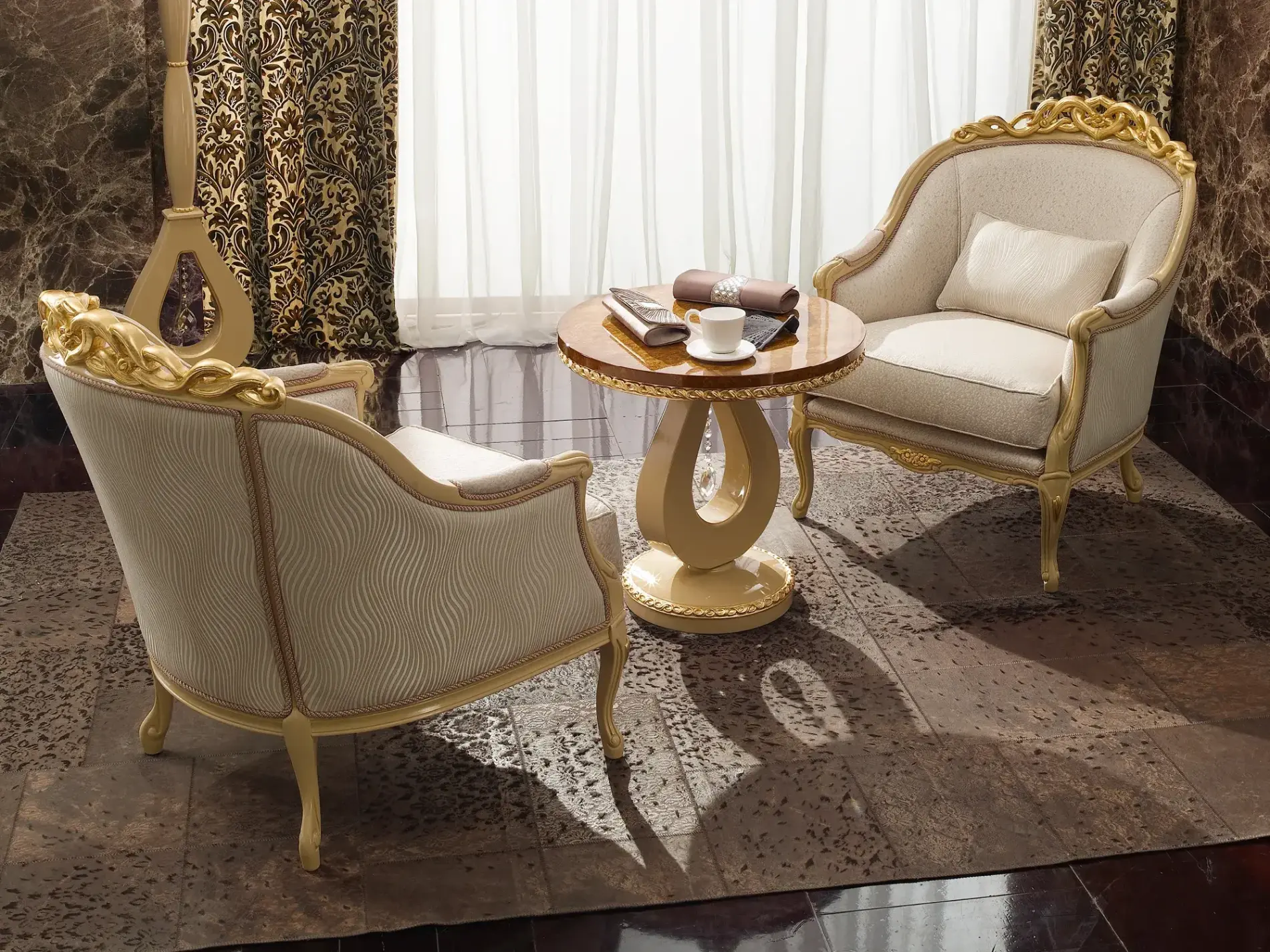 Classic Italian Chair with Armrests