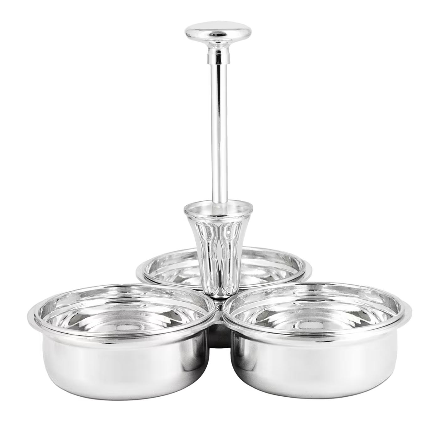 Silver-Plated Nut Container With Toothpick Holder