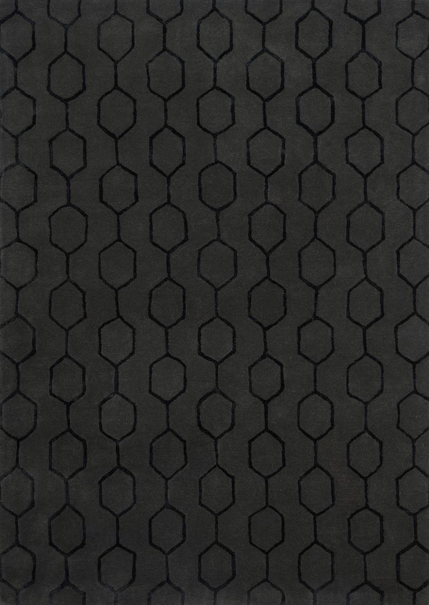 Geometric Noir Modern Hand Woven Rug ☞ Size: 120 x 180 cm