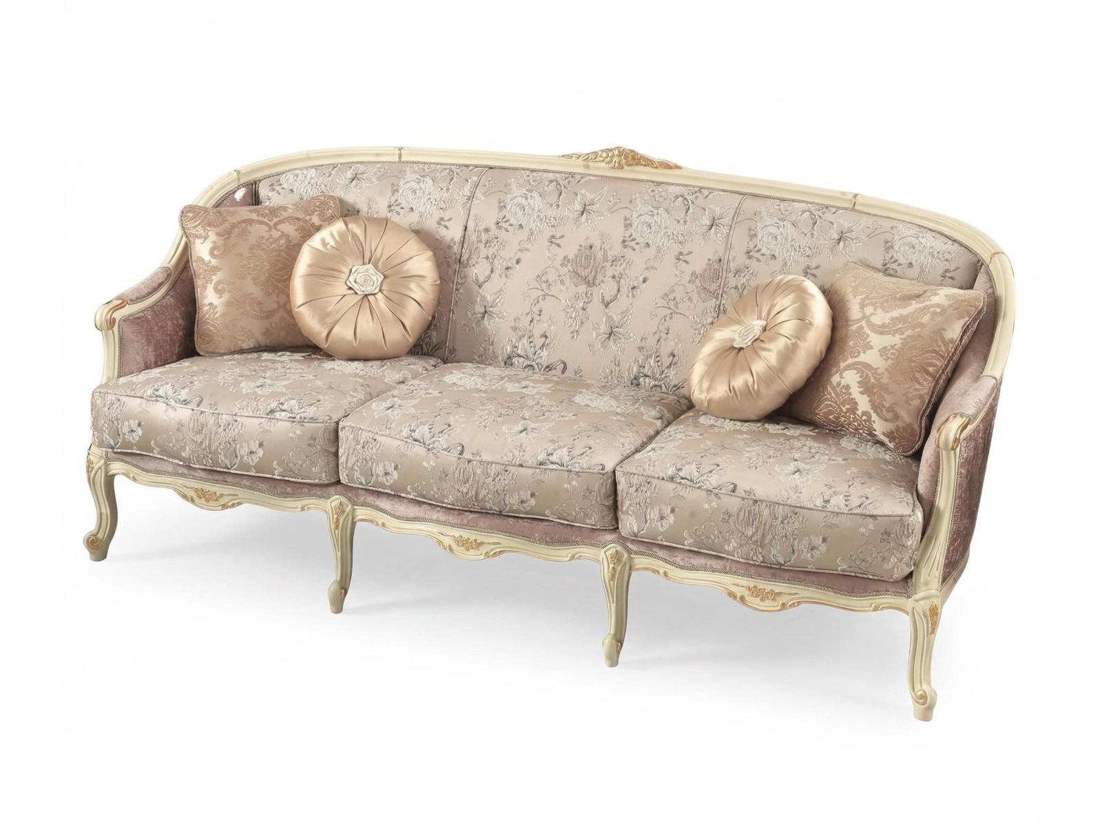 Rosa Ivory 3-Seater Elegant Handcrafted Sofa