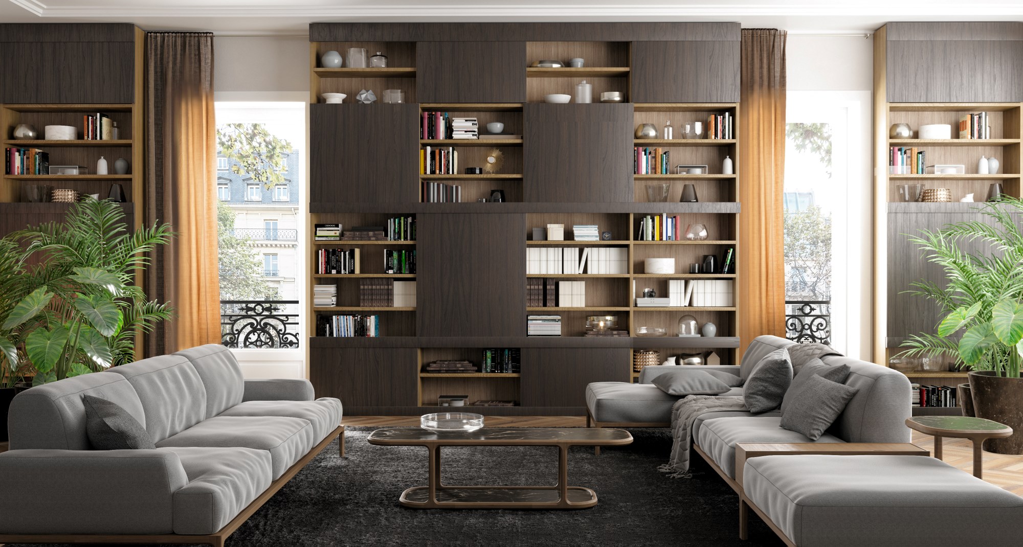 Maschera Wooden Artisan Bookcase - 1