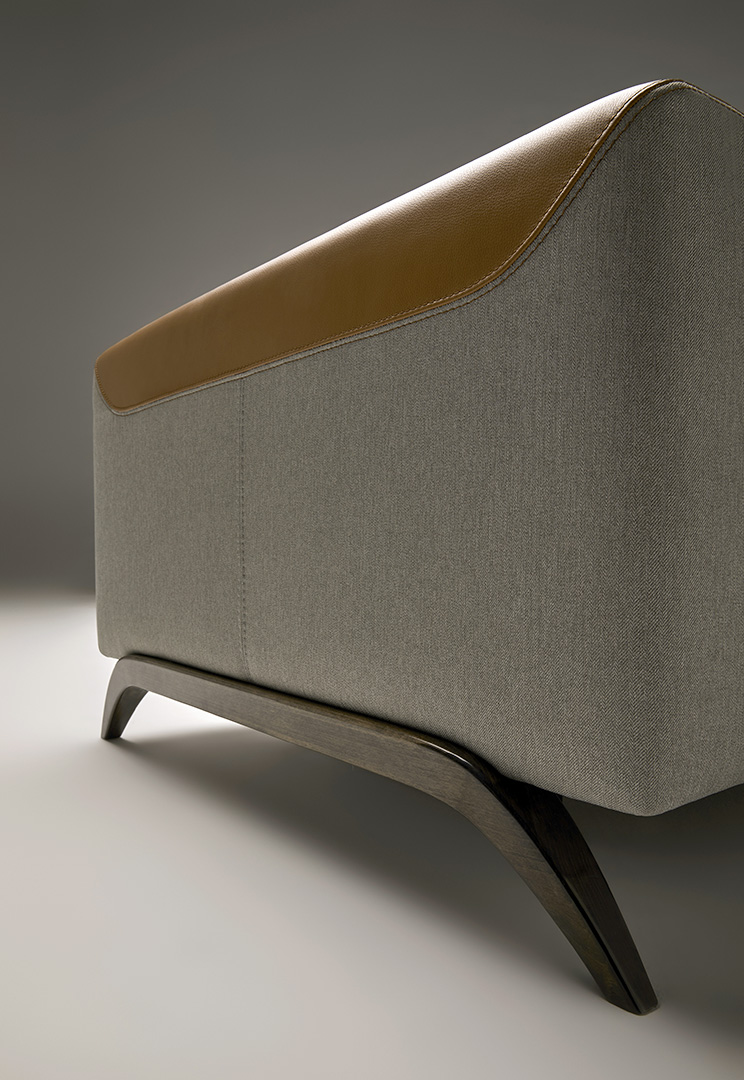Atlanta 2-Seater Leather & Fabric Sofa
