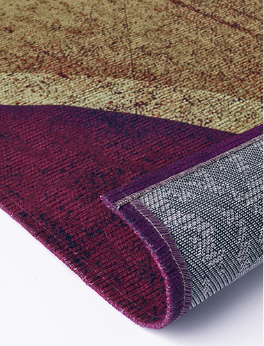 Abstract Red / Gold Modern Rug