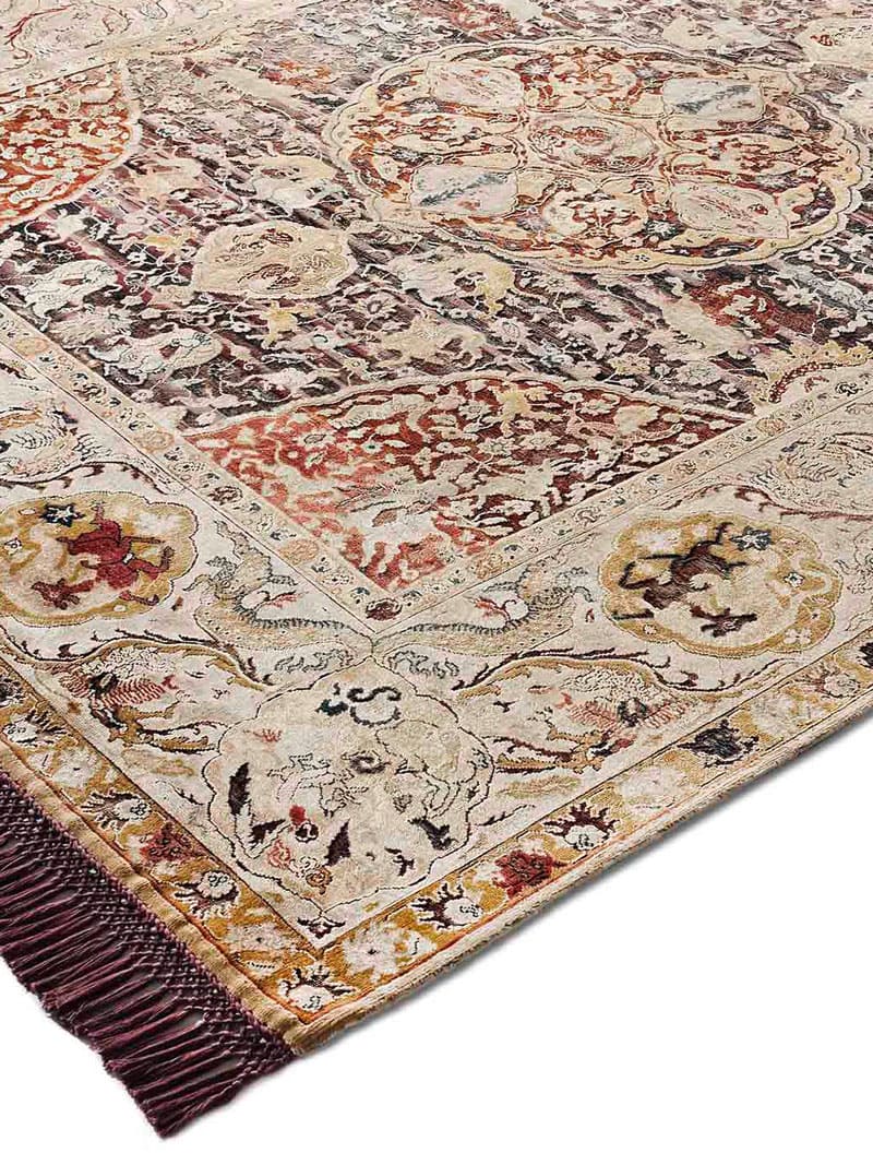 Gold Hand-Knotted Silk / Wool Rug