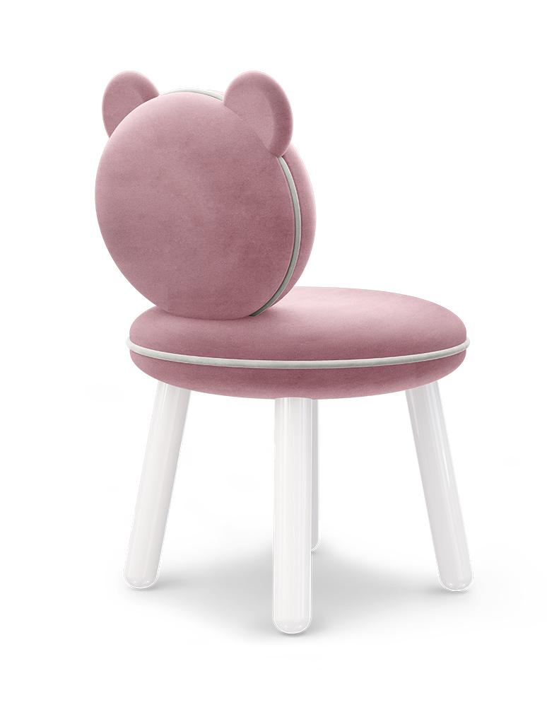 Fluffy Bear Pink Plush Kids Chair