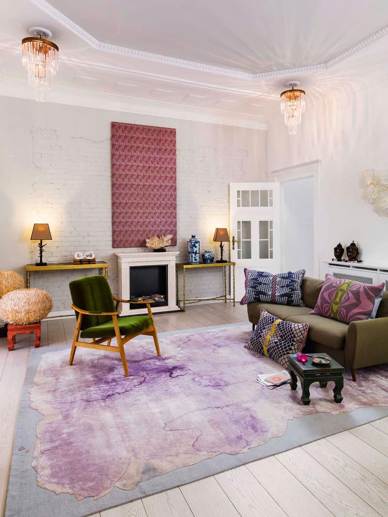 Mono Purple Luxury Hand-Woven Rug