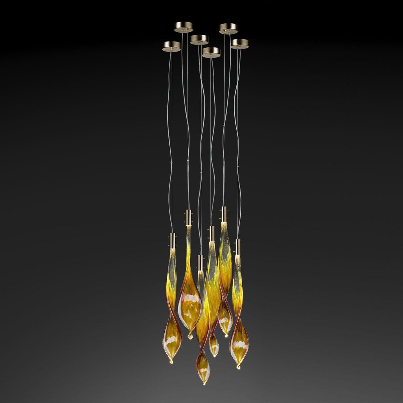 Murano Leaves 6-Light Pendant