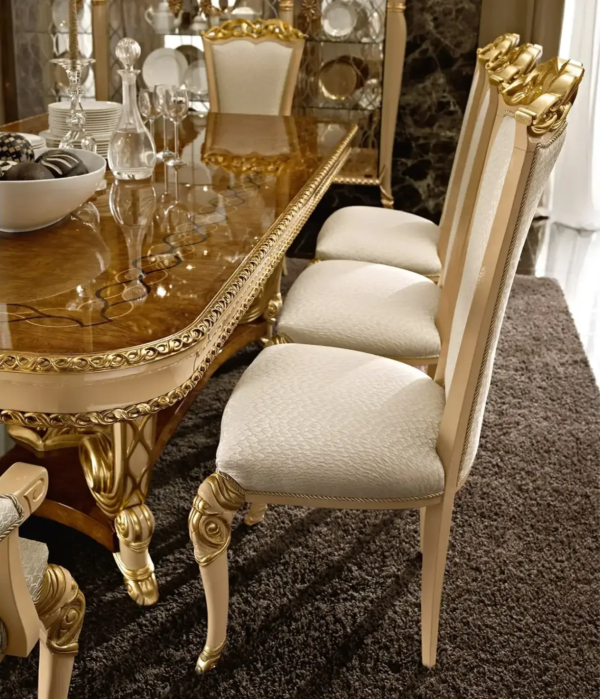 Ivory/Gold Italian Chair