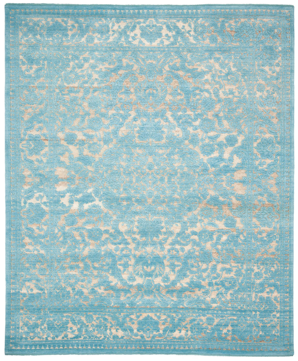 Medallion Hand-woven Blue Luxury Rug | Size: 200 x 300 cm