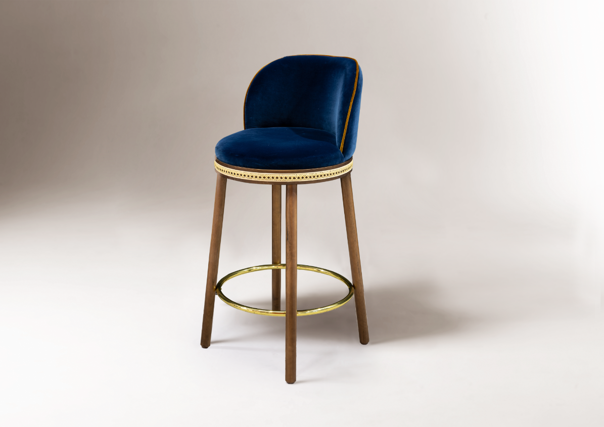 Alma Blue Bar Stool