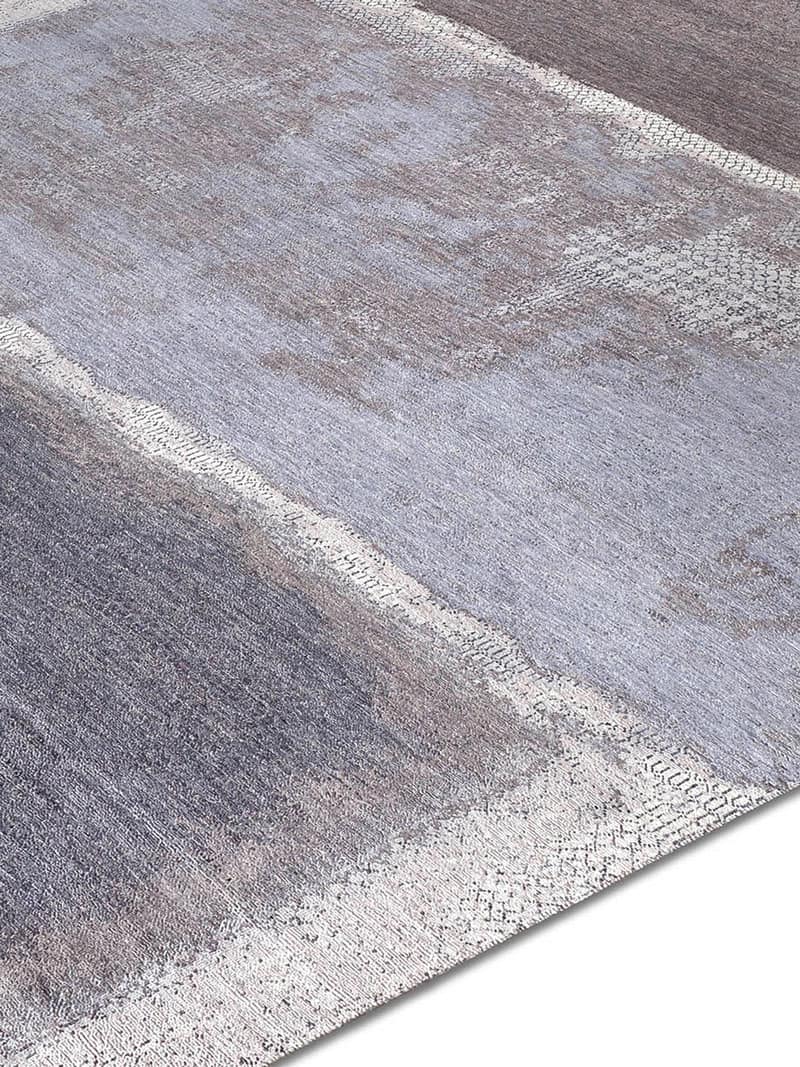 Grey Light Blue Hand-Woven Exquisite Rug ☞ Size: 250 x 300 cm