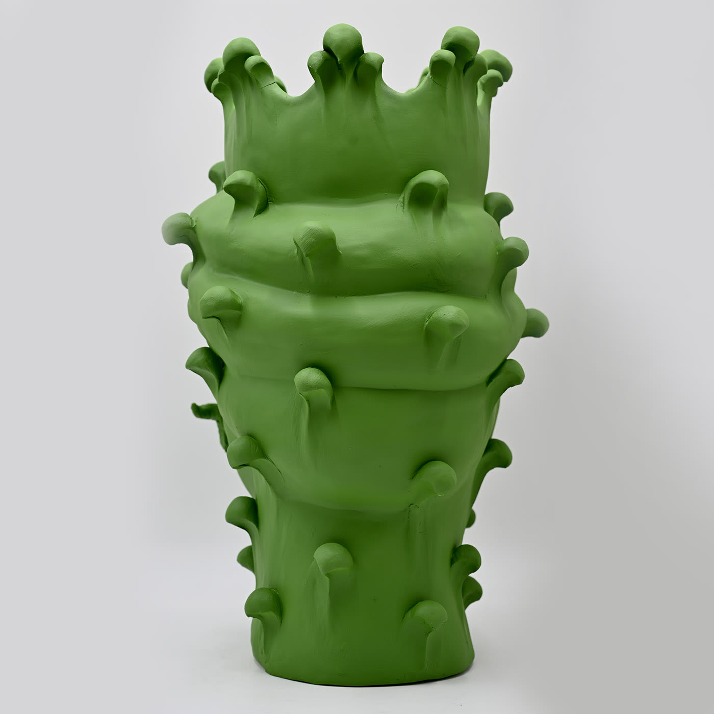 Verdant Matte Green Moor's Head Art Piece