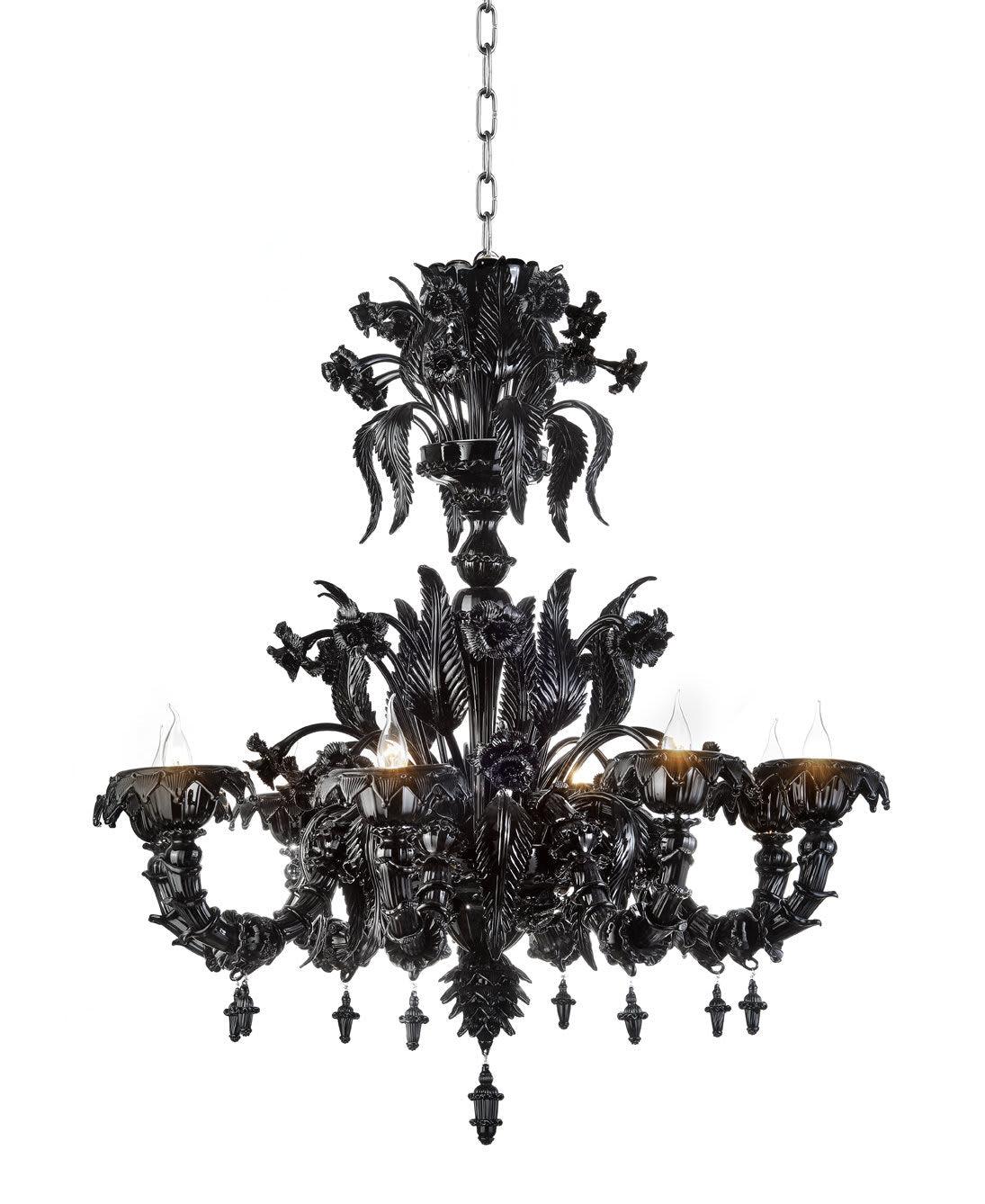 Black Murano Rezzonico Chandelier