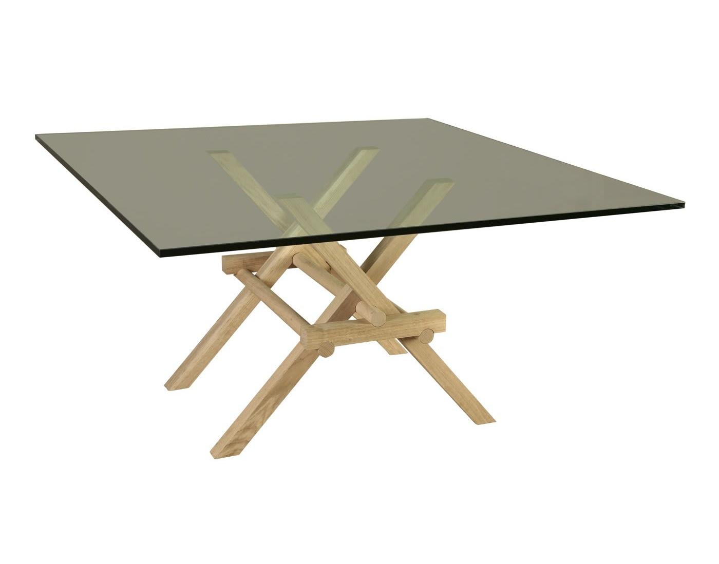 Leonardo Glass Top Handcrafted Dining Table