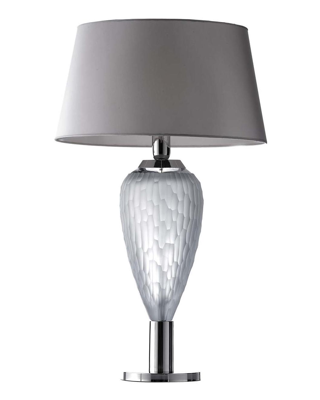 Polished Nickel Honeycomb Crystal Table Lamp