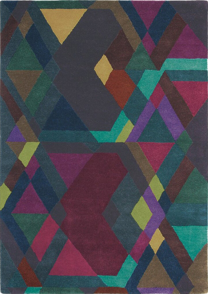 Hand Woven Geometric Deep-Purple Rug