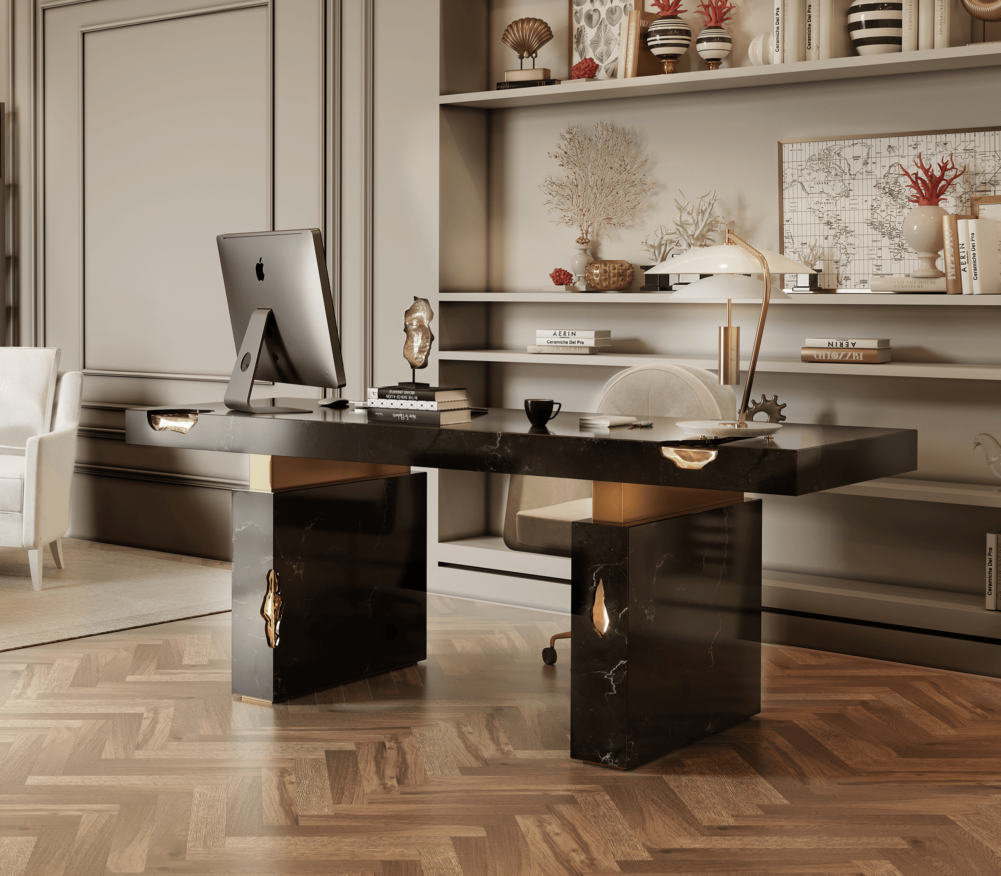 Nero Marquina Luxe Desk