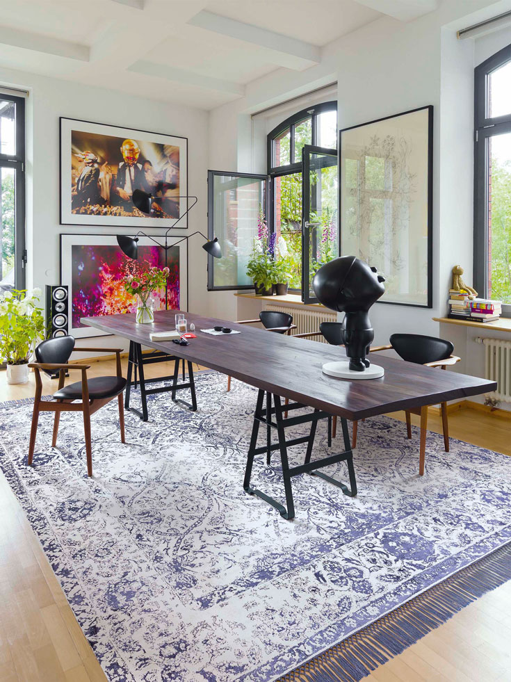 Mauve Grey Hand-Knotted Wool / Silk Rug | Size: 365 x 457 cm