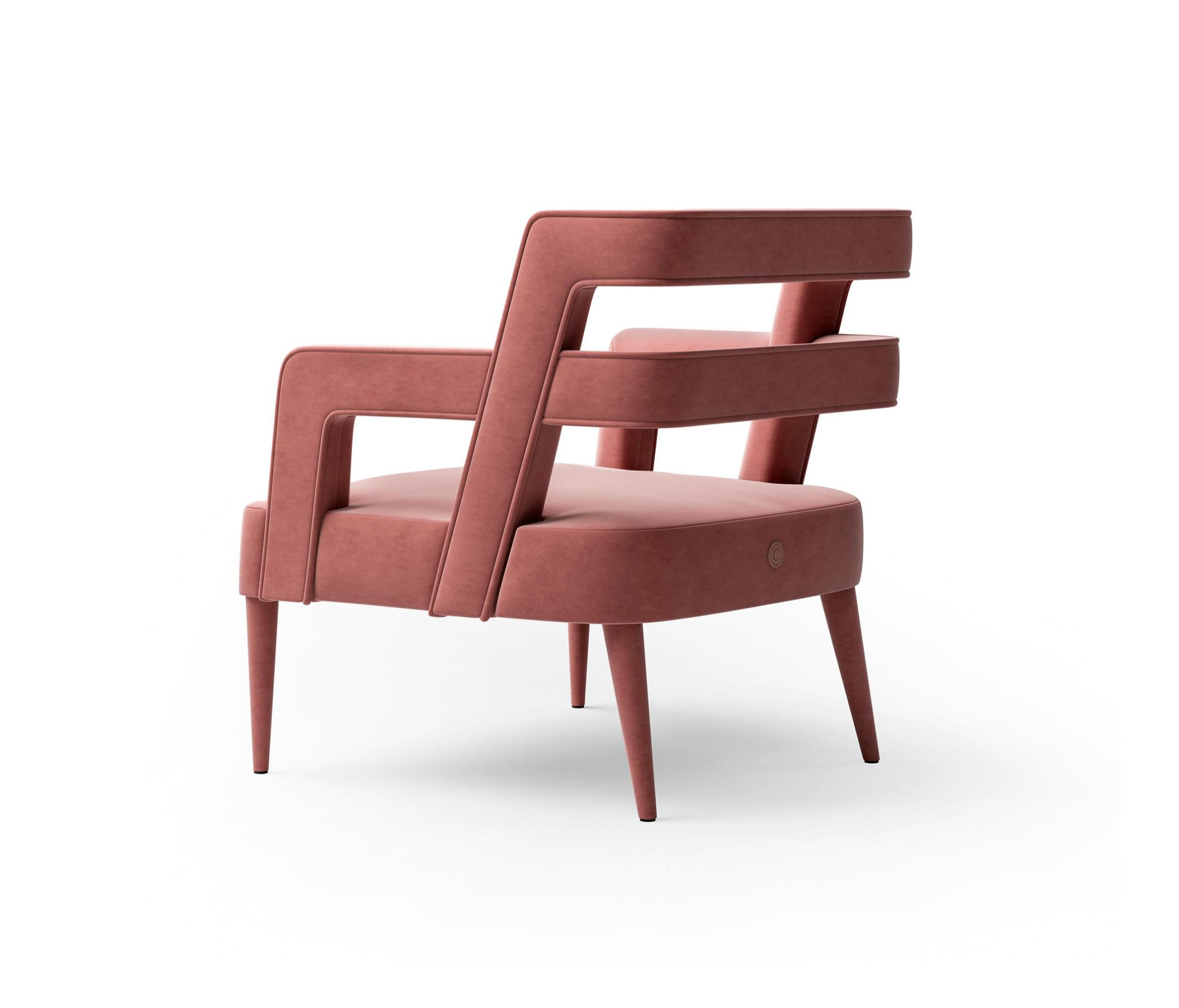 Vibrantly Upholstered Pink Armchair