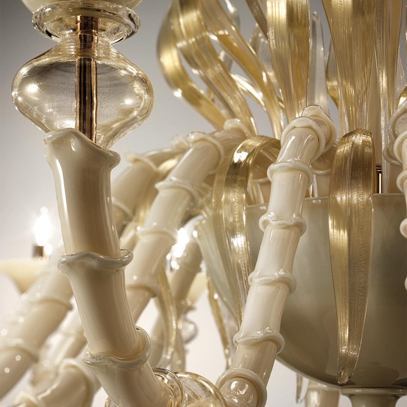 Golden Mouth-Blown Murano Chandelier