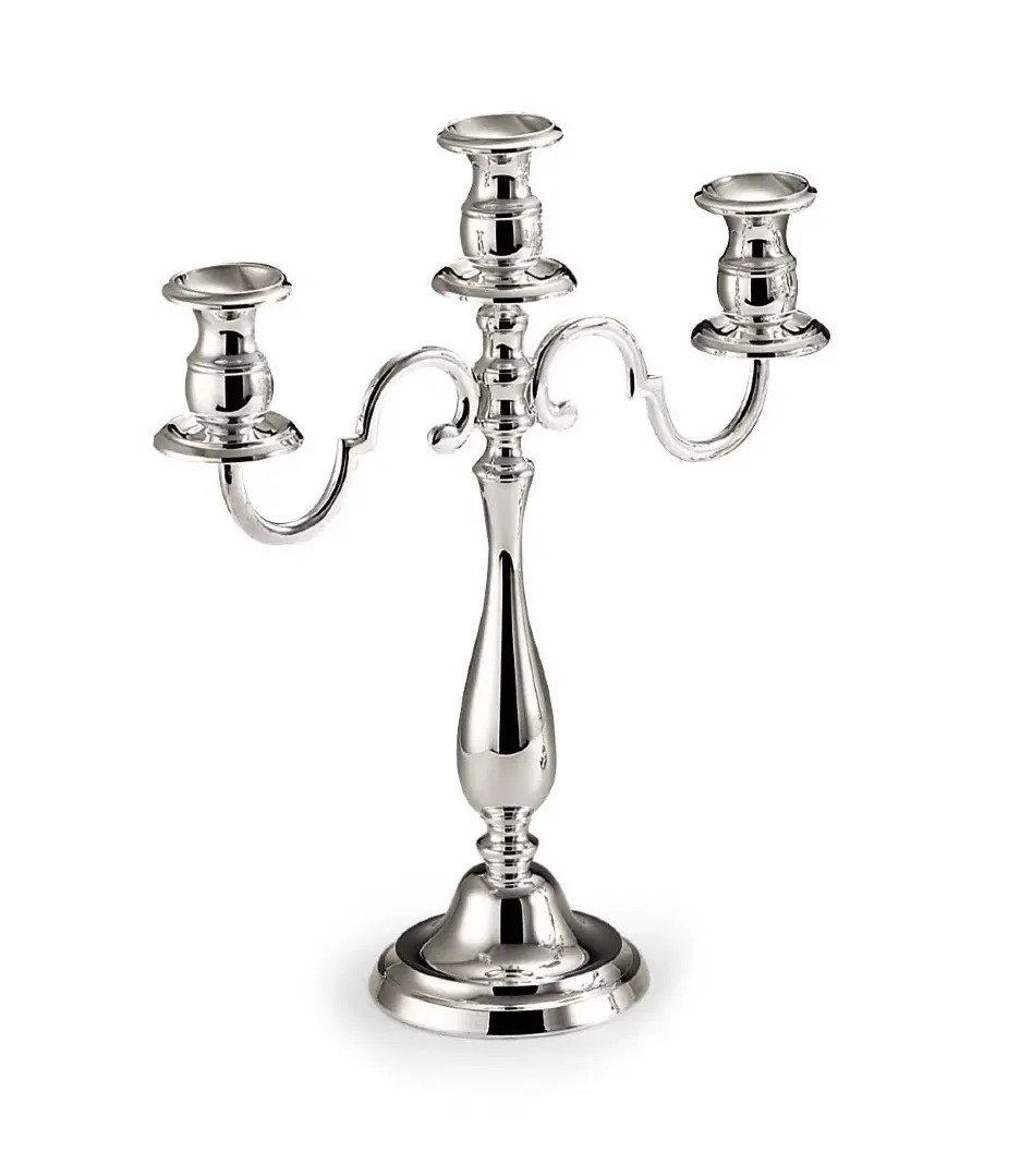 Silver-Plated Three-Candle Candelabrum