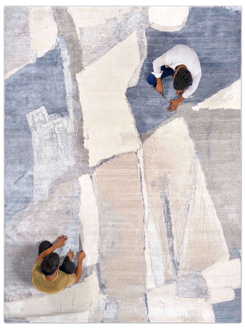Original Hand-Knotted Silk / Wool Rug