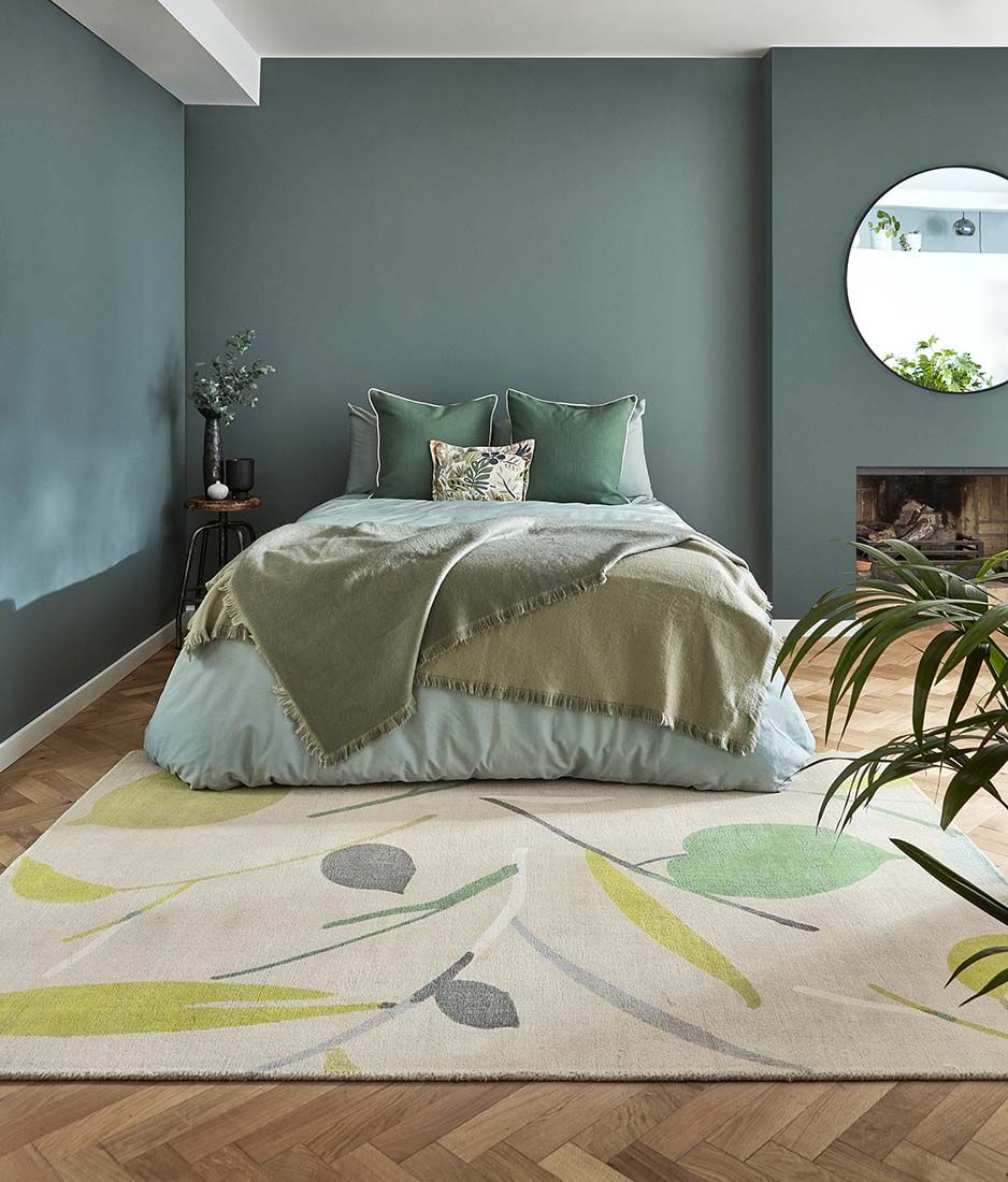 Green Leaves Handwoven NZ Wool Rug