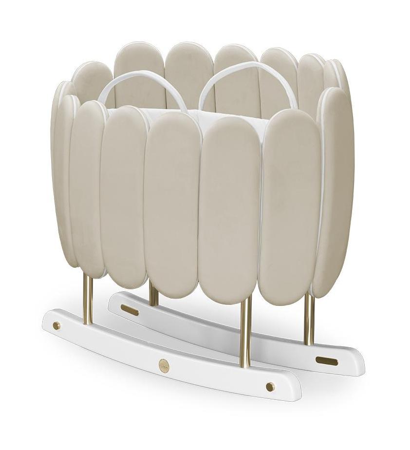 Lotus Gentle Beige Rocking Crib