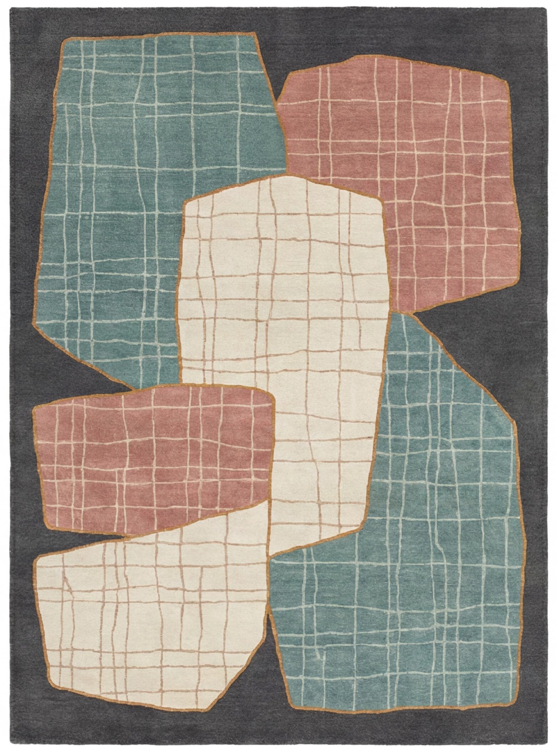 Abstract Geometry Hand-Knotted Rug