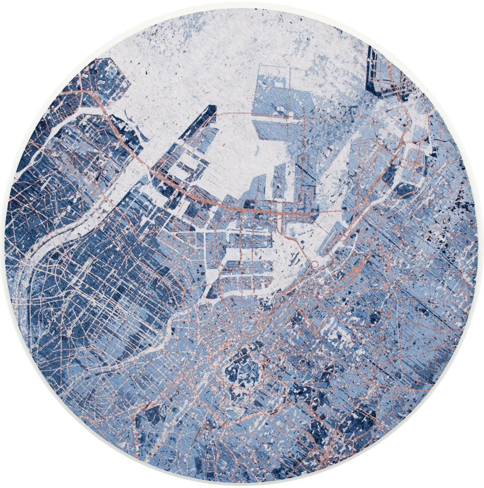 Modern Blue Round Rug | Size: Ø 240 cm
