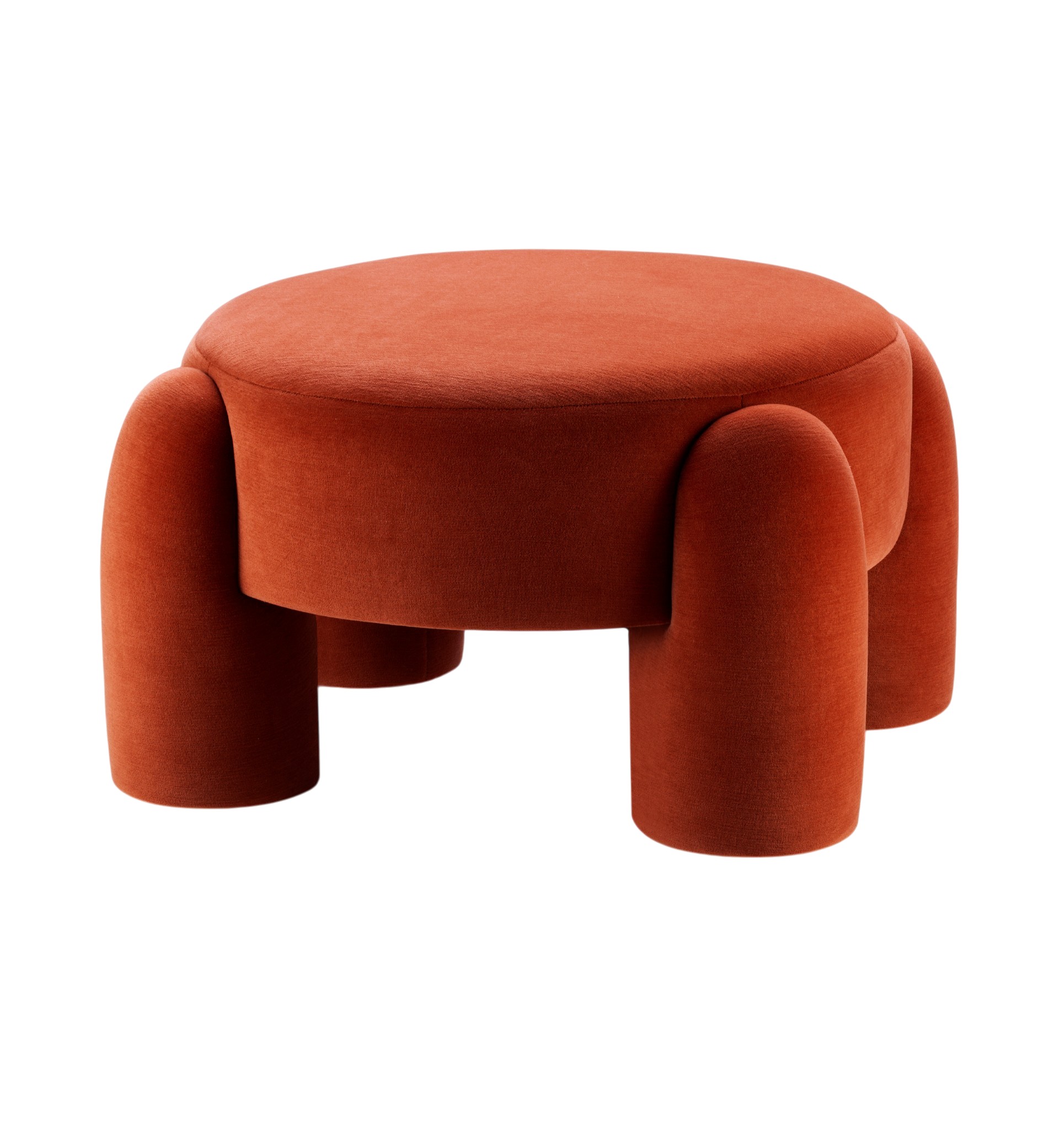 Marlon Red Round Pouf
