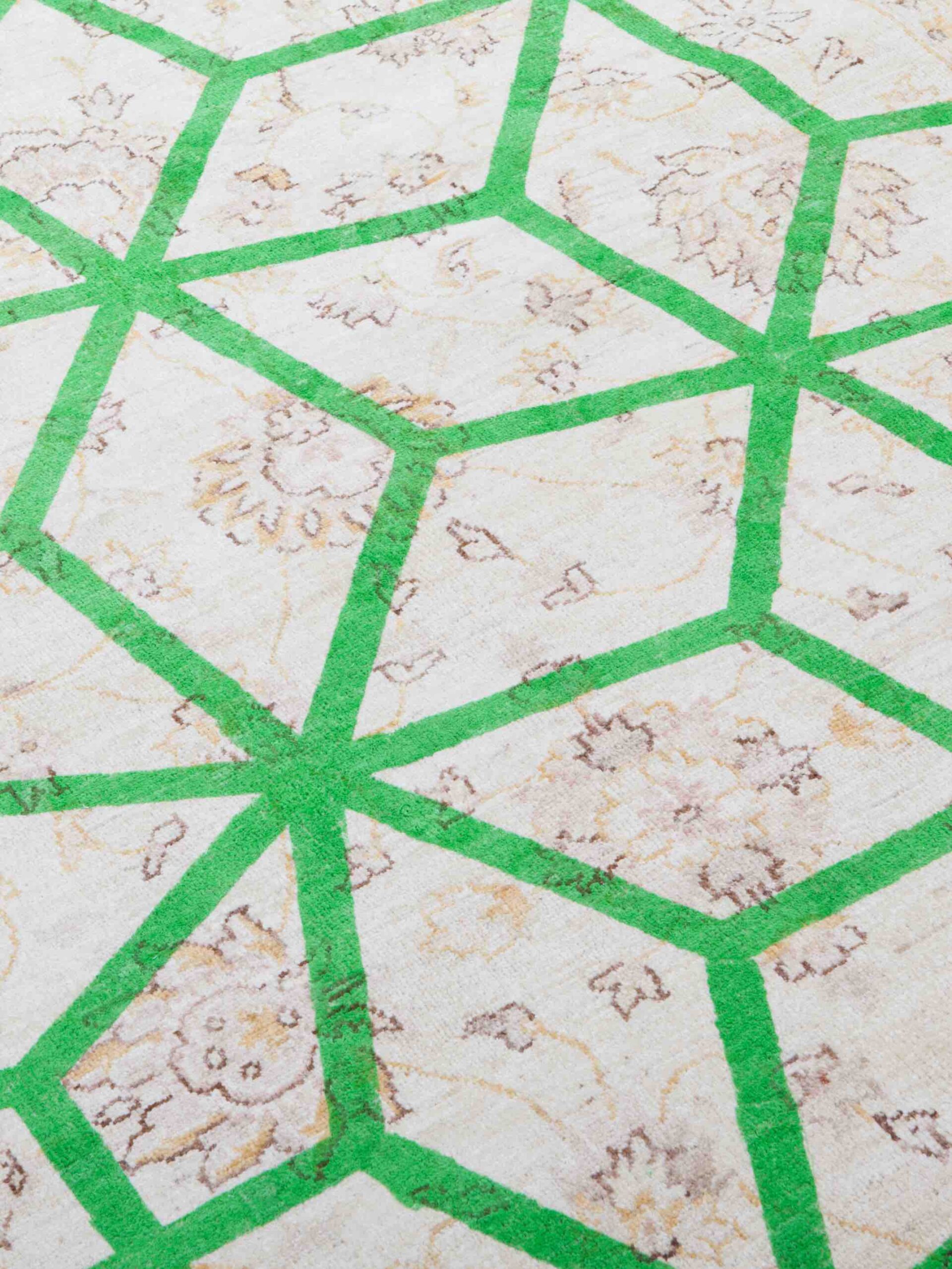 Double Layer Green Wool Rug