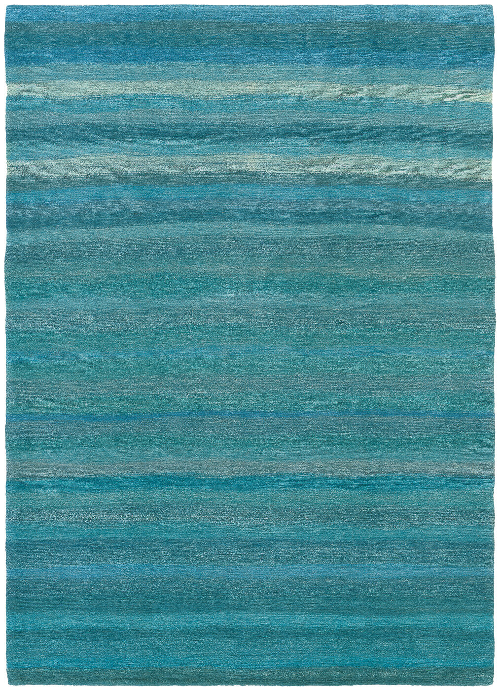 Aqua Striped Hand-woven Luxury Rug ☞ Size: 250 x 300 cm
