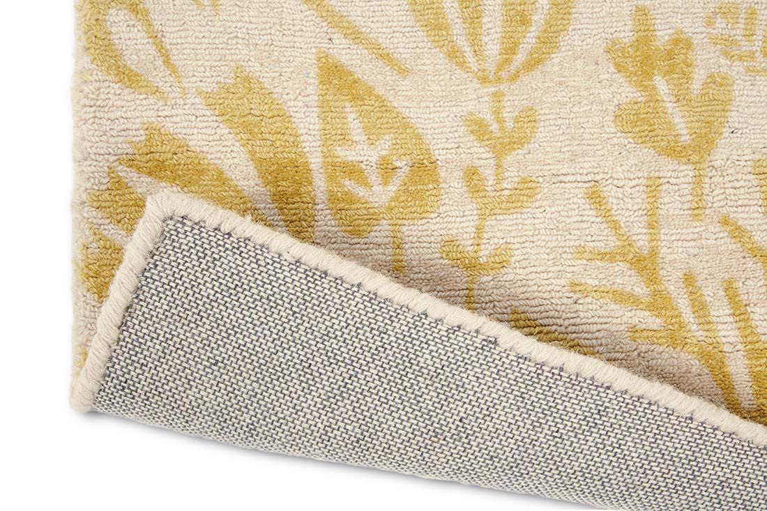 Yellow & Beige Handwoven NZ Wool Rug
