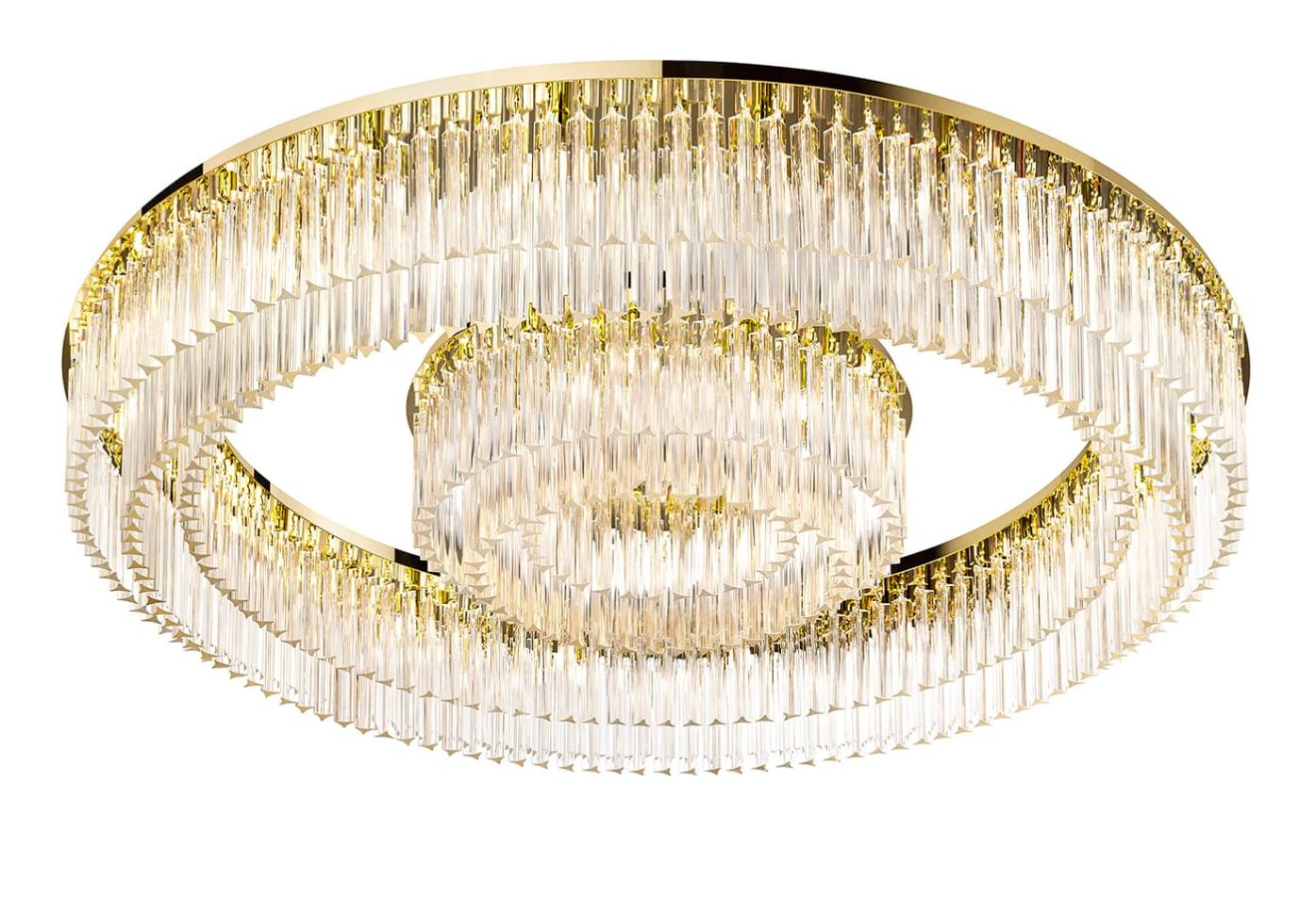 Polished Gold Round Chandelier