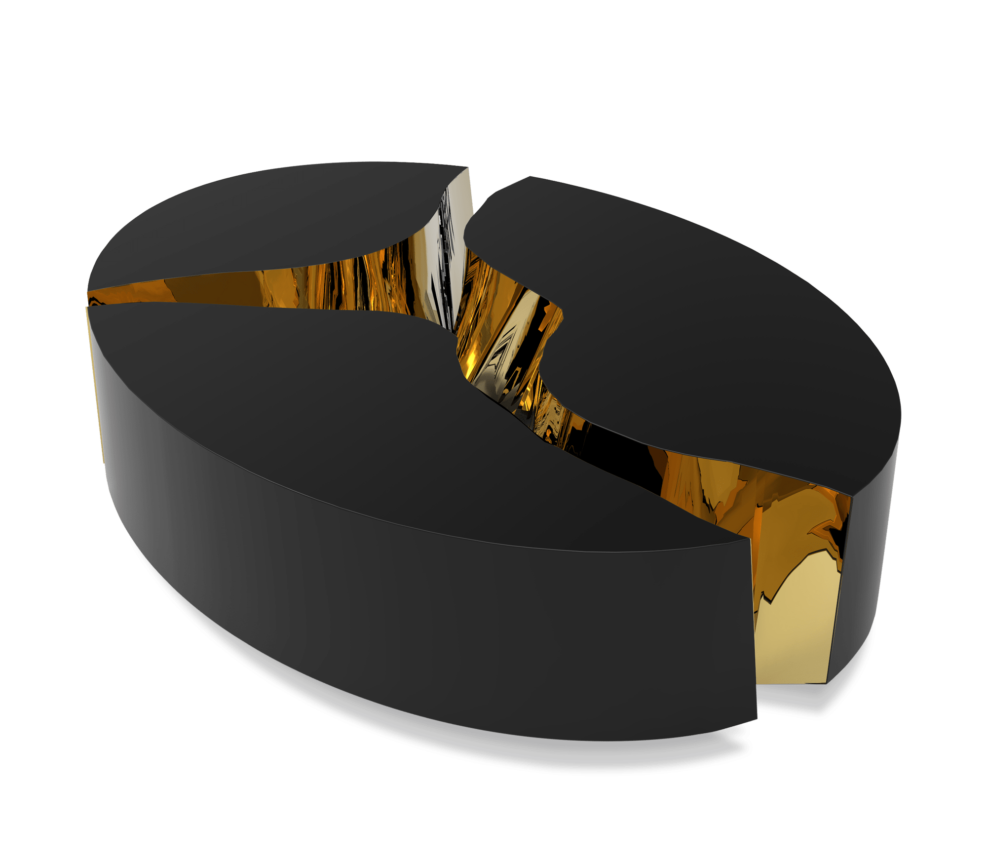 Oval Black Designer Coffee Table