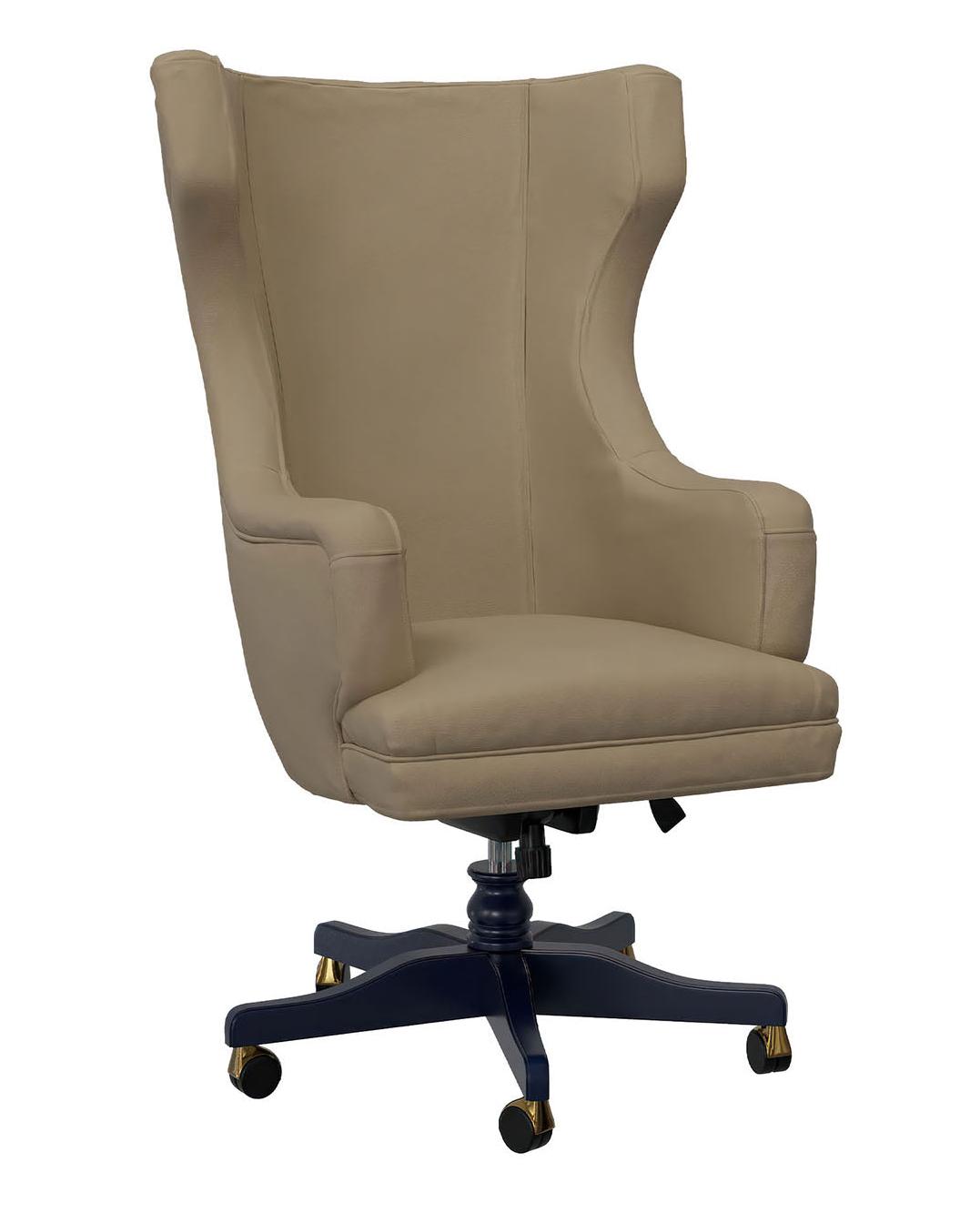 Taupe Handcrafted Swivel Office Armchair