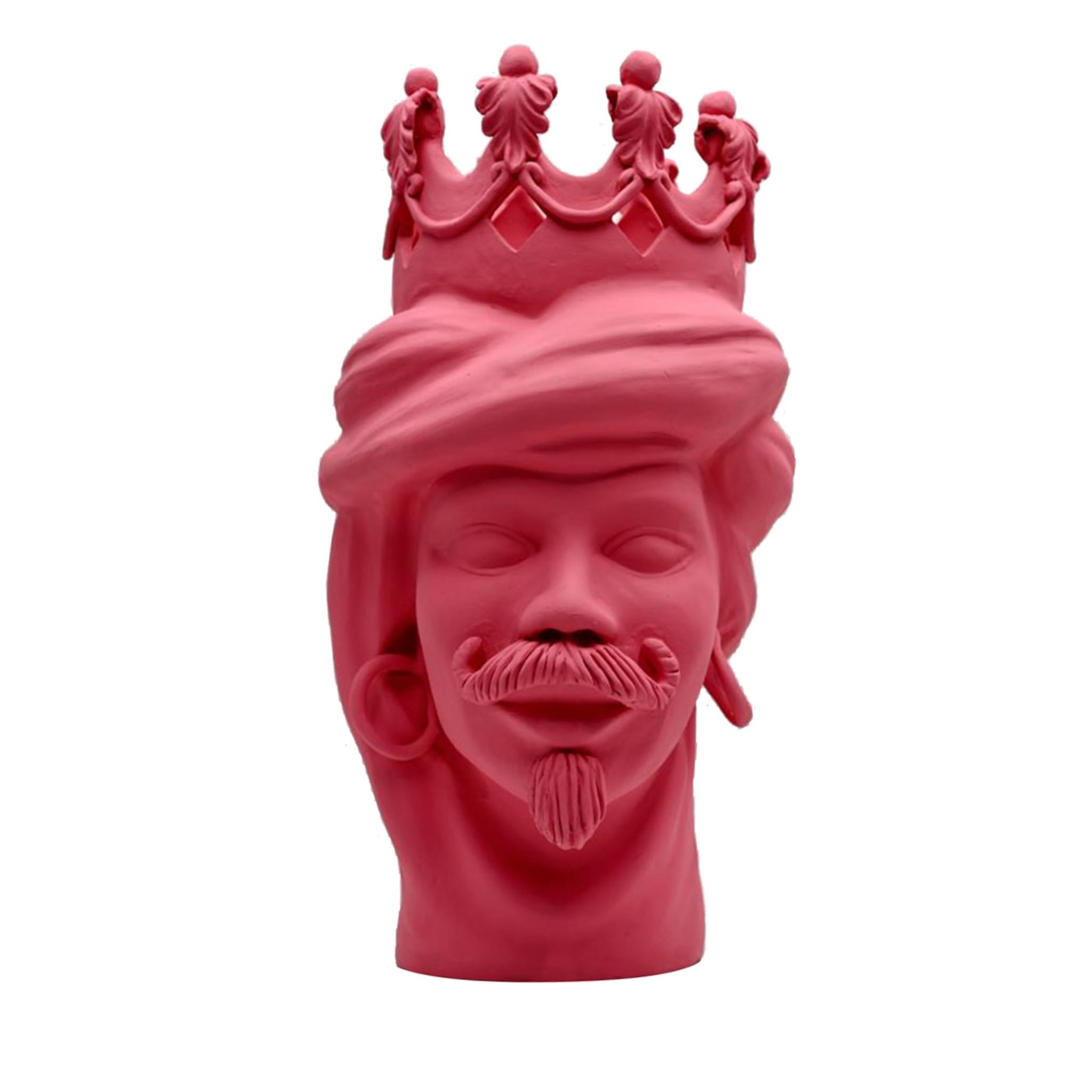 Pink Moor's Head Sculpture Handmade in Italy
