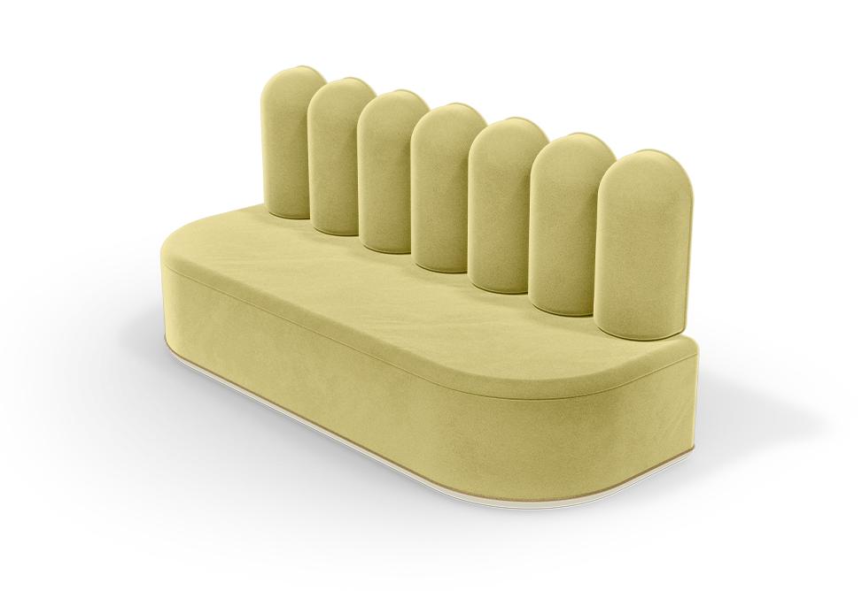 Fluffy Cloud II Yellow Sofa