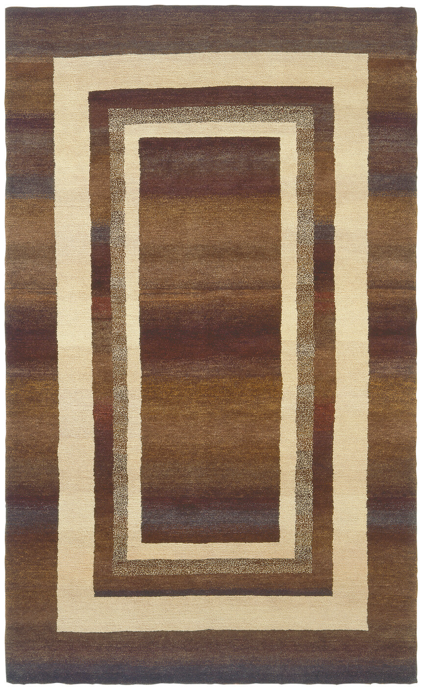 Hand-woven Brown Frame Luxury Rug ☞ Size: 200 x 300 cm