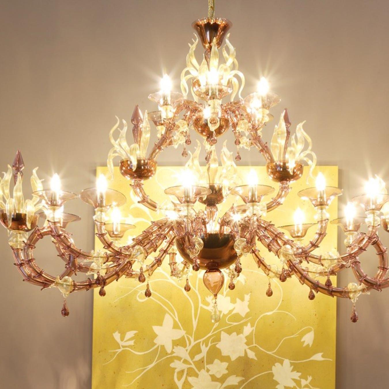 Venetian Purple Glass Classic Chandelier