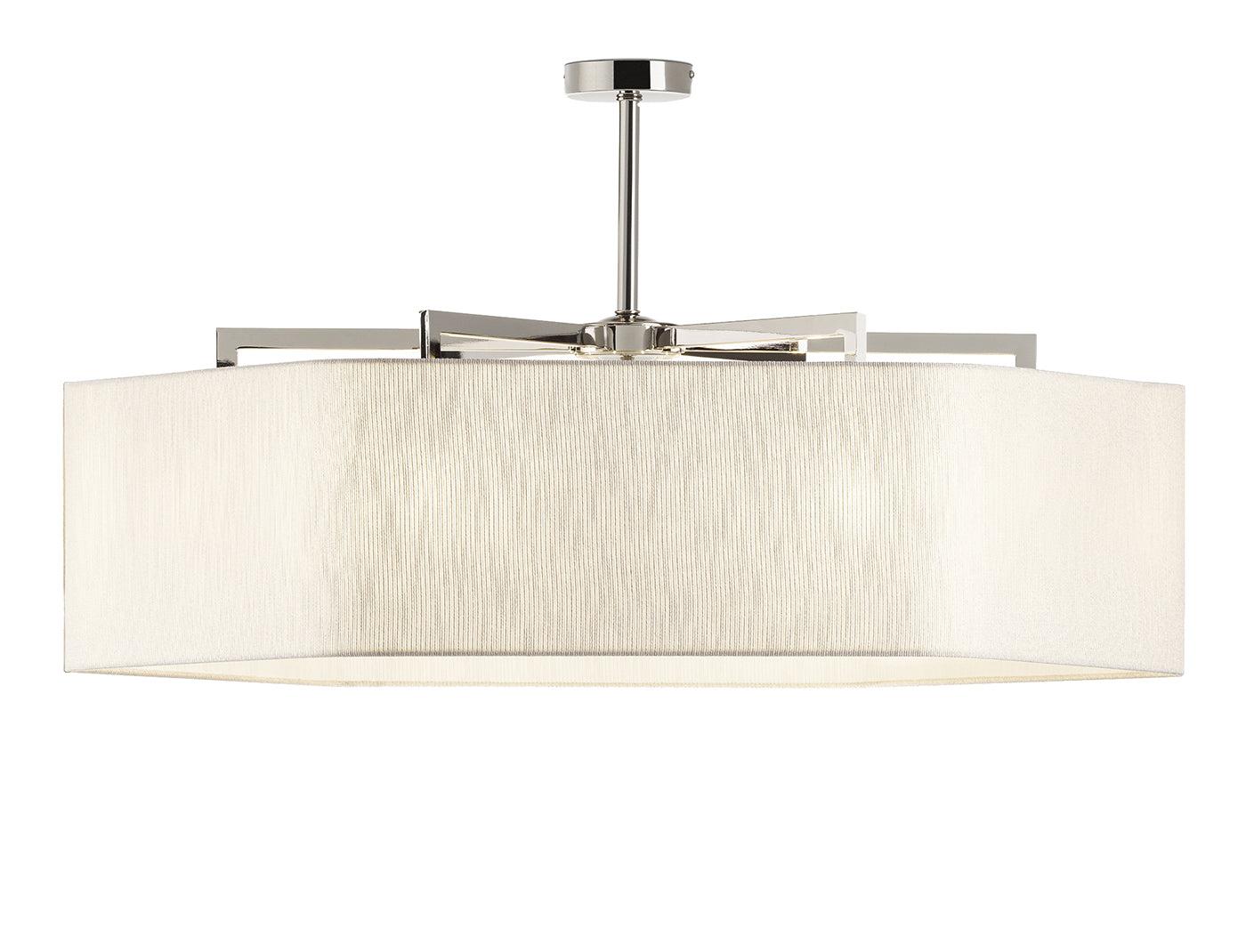 Hexagon Polished Nickel Chandelier