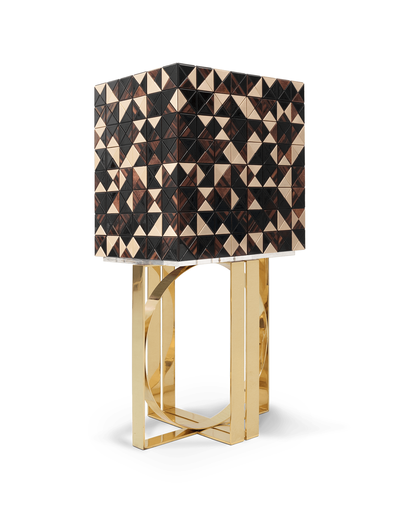 Mosaic Walnut Artisanal Cabinet