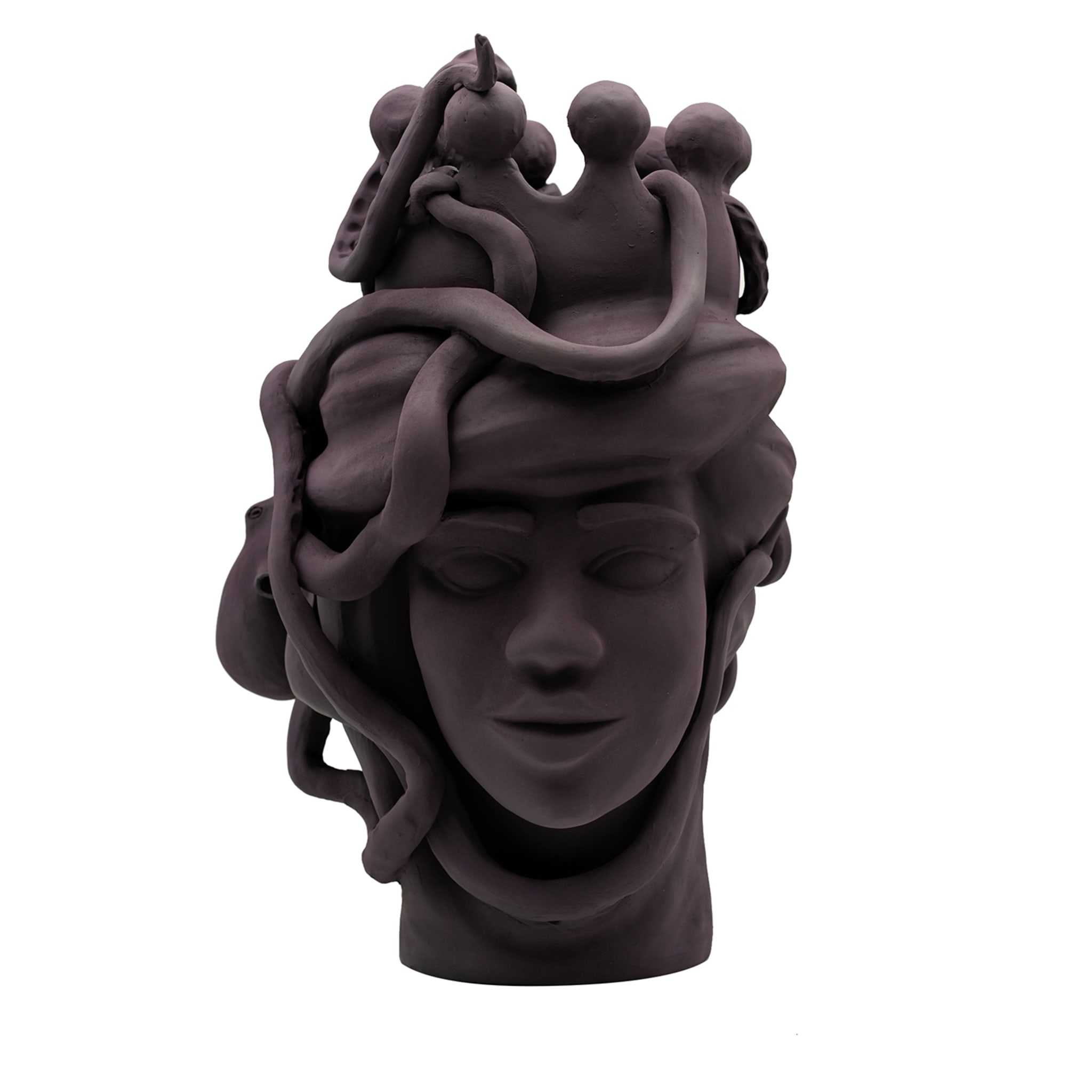 Handmade Moor's Head Sculpture in Brown